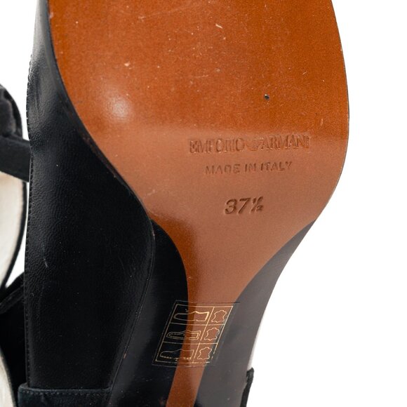 Emporio Armani 90s Ankle Wrap Black Suede Pumps - Picture 5 of 10